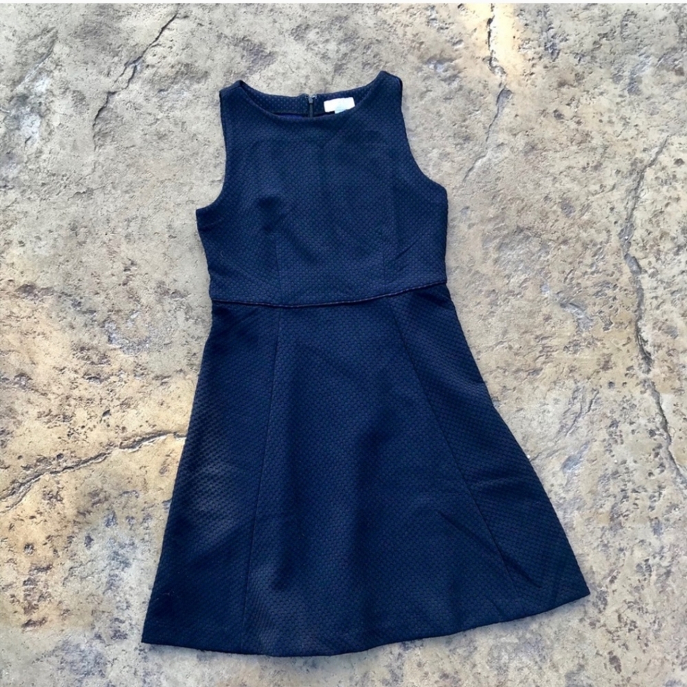 Loft Purple & Black Polka Dot Dress